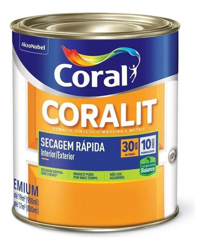 Coralit Secagem Rápida Base D´água Vermelho Brilhante 900ml