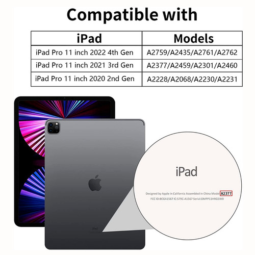Case Smart @ iPad Pro 11 M2 A2759 A2435 A2761 A2762 Black