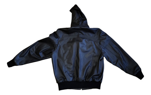Campera De Cuero Con Capucha Desmontable, Impecable. (Usado)