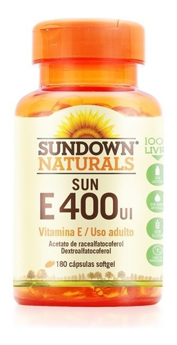 Vitamina E 400 Ui Sundown Naturals Importada E400 (180 Caps)