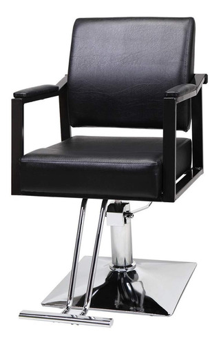 Silla Hidraulica Peluqueria Spa Barberia Negro Cuero 