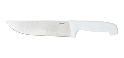 Cuchillo Cuchilla Asador Parrilla Mor Acero 8 Mango Blanco