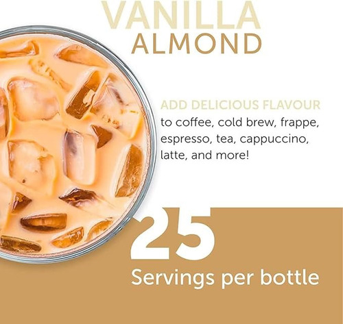 Jordan's Skinny Jarabe Vainilla Almond Cafe Con Dispensador
