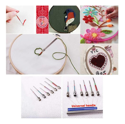 Set Para Bordar Kit Agujas Mágicas Punch Needle