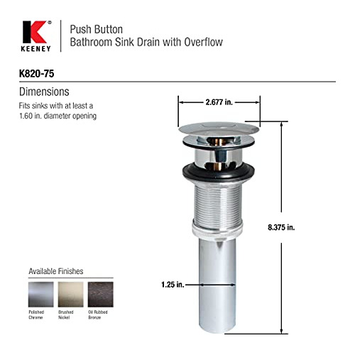 Plumb Pak Keeney K820-75bn Con Botón Pulsador Universal Para
