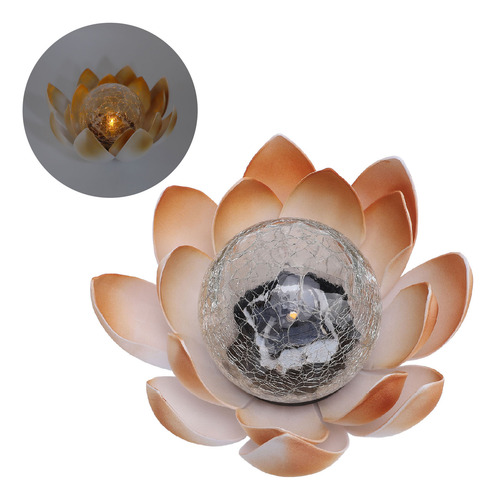 Flor De Jardín Ámbar Decorativa De Vidrio Agrietado Que Func