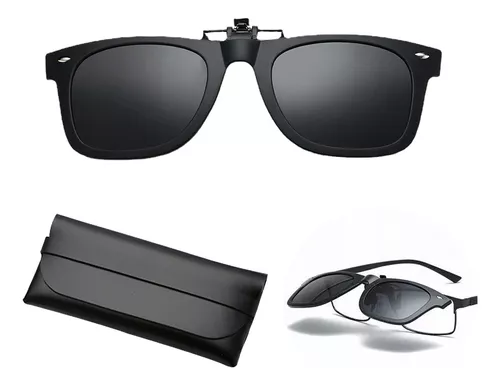 Gafas De Sol Polarizadas Con Clip Lente De Moda Hombre Negro