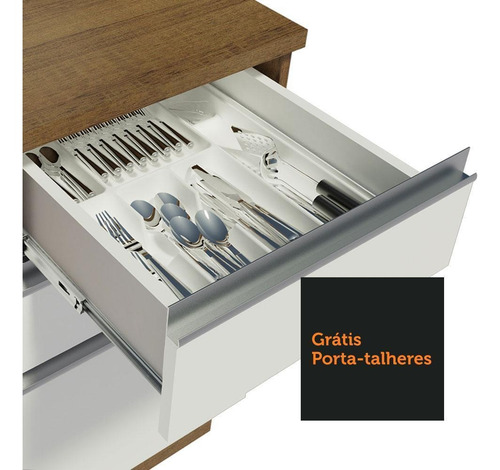 Cozinha Completa Madesa Karen 6 Portas (sem Tampo E Pia) Cor Rustic/Branco