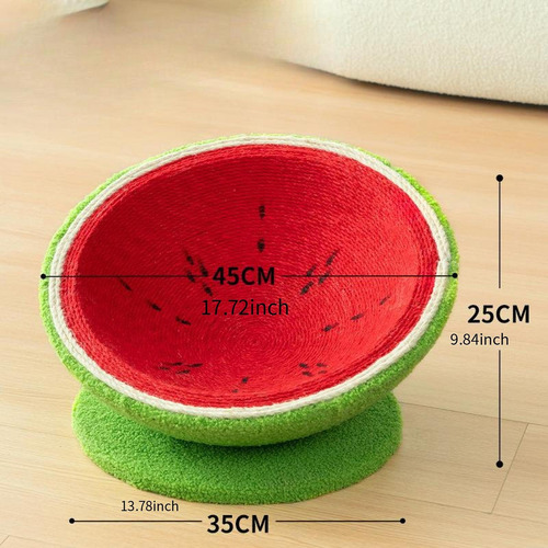 Cama Arranhadora Para Gatos, De Melancia Para Xl Com Base