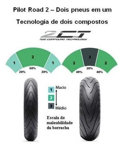 Pneu Dianteiro Michelin 120/70-17 Road 2 Zx-10 Zx-14 Z1000