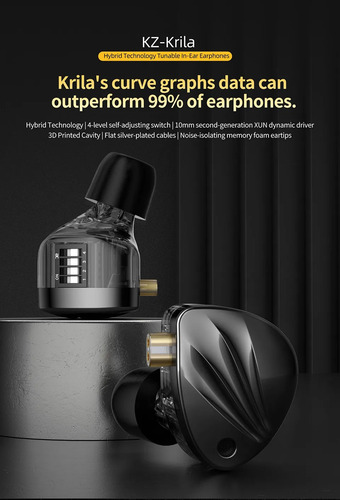 Audifonos Kz Krila, Monitor Hi-fi, Sintonizable Con Mic