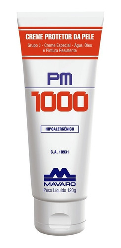Creme Protetor Da Pele Pm1000 Luva Quimica Mavaro C/10un.