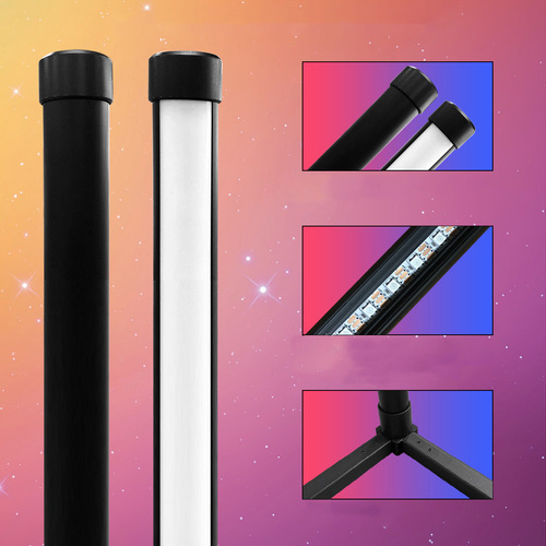 Luminária Led De Chão, Canto, Wifi Alexa+app, Rgbic Colorida Cúpula Preto Estrutura Preto