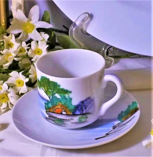 Imagen 7 de 10 de Bellísima Antigua Taza De Café Porcelana Japón Ocupado