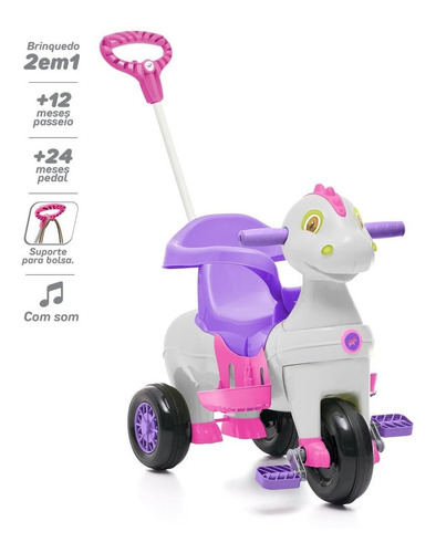 Carrinho De Passeio Ou Pedal Didino - Calesita Rosa