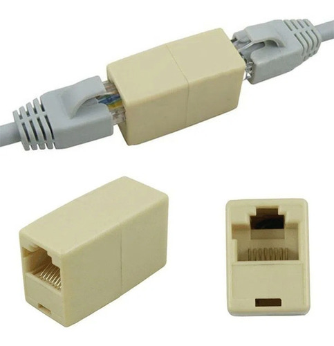 Adaptador Unión Rj45 Red Lan Extender Cable Red Utp Cat 5-6