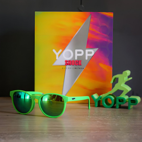 Óculos De Sol Yopp Redondo Shock Verde Polarizado Uv400 Desenho Redondo Corrida Polarizado Uv400