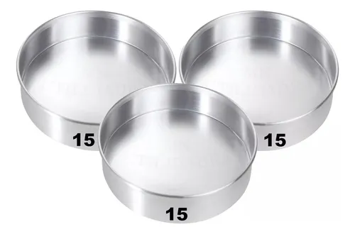 comprar Forma Redonda Assadeira 15x5 Cm Kit 3 Peças Tortas Bolos