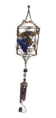Wind Chime Cobre (campana De Viento) Farol De Angel Y Flores