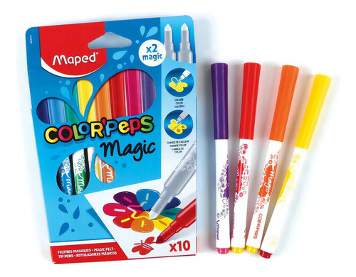 Marcadores Maped Colorpeps Magicos 10 Pzas Cambian De Color