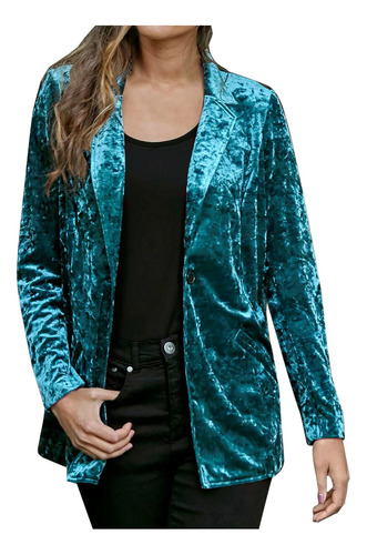 Blazer Terciopelo Para Mujer Chaqueta Informal Negocio Moda