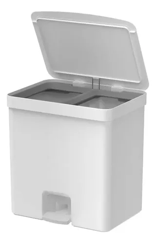 Lixeira De Pedal Dupla Trium 20l Com Aro Para Sacos Cozinha
