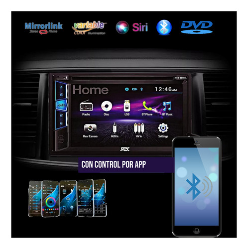 Pantalla Doble Din Mtx Audio Bt Usb Dvd Cd Negro