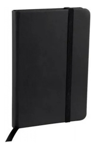 Mini Libreta De Bolsillo De Poliuretano Negro Negro