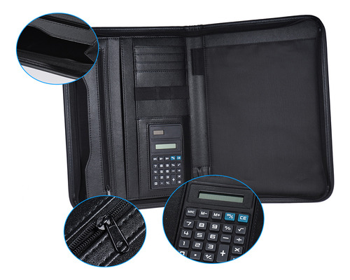 Portfolio Padfolio Memo, Multifuncional, Con Cremallera, Par