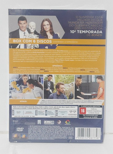 Dvd Box Bones 10 Temporada - Original E Lacrado