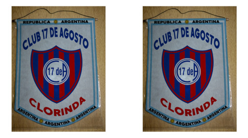 Banderin Chico 13cm Club 17 De Agosto Clorinda