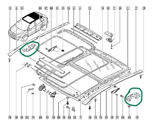 Repuesto Soporte Techo Corredizo Renault Koleos Original
