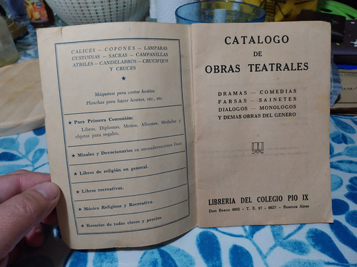Catálogo De Obras Teatrales Librería Del Colegio Pío Lx (Usado)