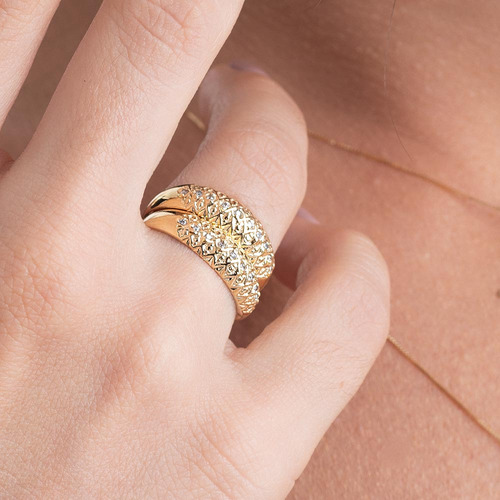 Par De Aparador De Aliança Em Ouro 18k Com Pedras De Zircôni