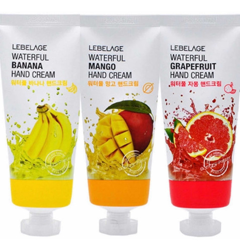 Crema De Mano Coreana Waterful / Banana_ Mango_ Toronja_3pz