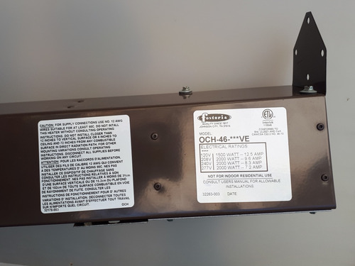 Calentador Infrarojo De Tubo De Quarzo Och-46-277ve Fosforia