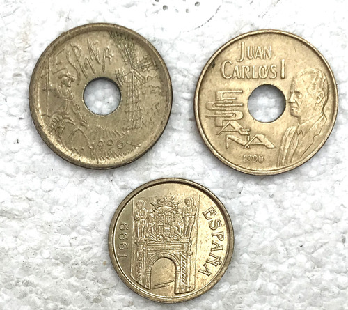 * Lote España. 3 Monedas Conmemorativas. (Usado)
