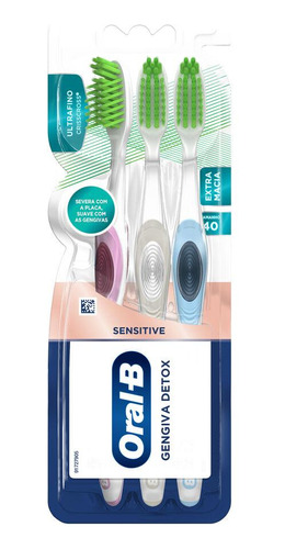 Escova Dental Oral-b Detox Da Gengiva Com 3 Unidades