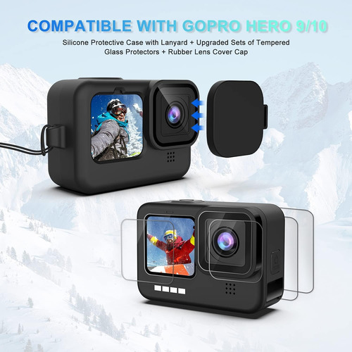 Funda De Silicona Para Gopro Hero 11 10 9 Kit De Accesorios