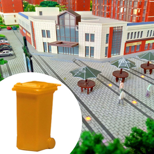 Miniaturas A Escala 1/64, Mini Bote De Basura, Mesa Amarillo