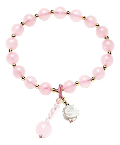 Pulsera De Cristales De Cuarzo Rosa Jeweler Para Mujer, Carc