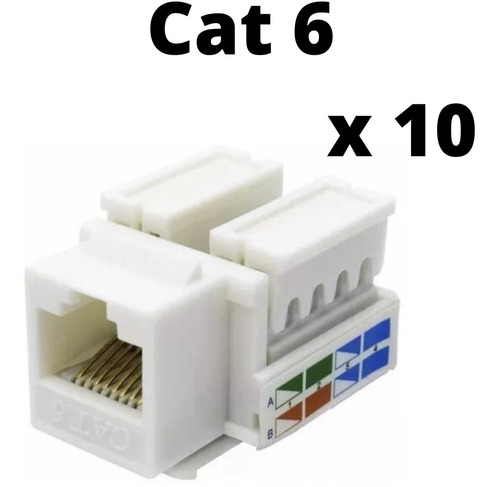 Imagen 1 de 4 de Jack Rj45 Hembra Cat Categoria 6 Ficha Conector Red Utp X10