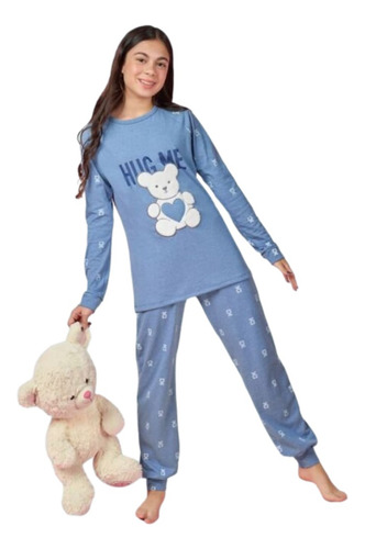 Pijama Nena Jersey Invierno Aplique Oso Lencatex 25955