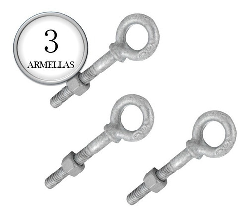 3 Armellas De Acero Forjado Larga 5/8´´ X 4´´ Weston