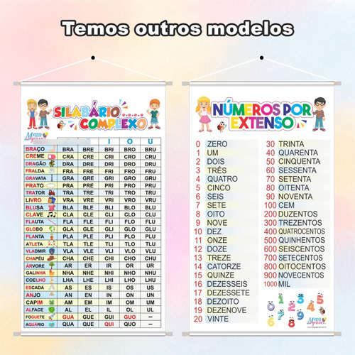 Banner Pedagógico Escolar Tabuada Divisão Educação Infantil