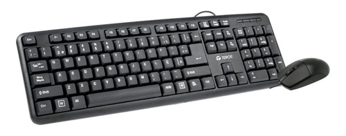 Kit Teclado Y Mouse Usb Teros Te4062n Español Óptico Negro