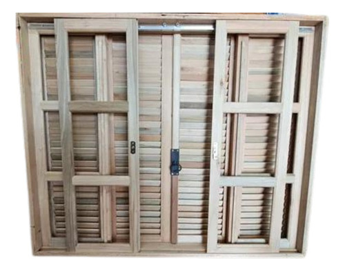 Ventana En Madera De Eucaliptus De 120x100 Con Postigones.