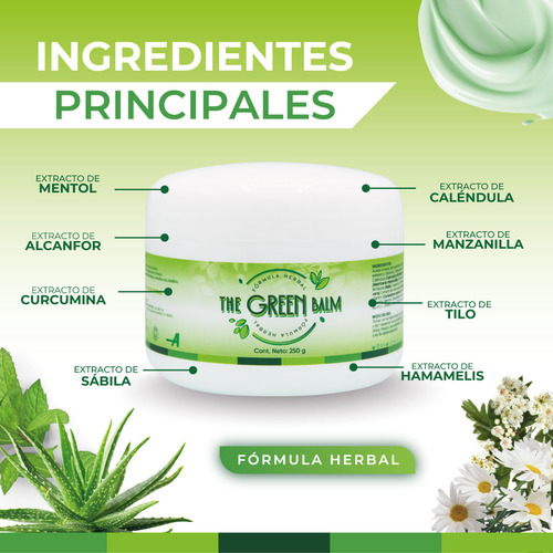 The Green Balm Anahuac Bálsamo Natural Corporal 250 Gramos Fragancia Mentol