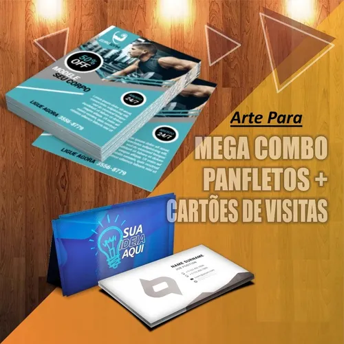 Criação De Arte Profissional Para Cartão De Visita + Panflet
