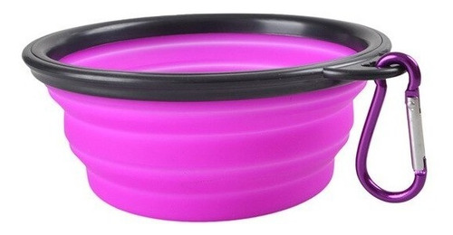 Imagen 1 de 6 de Plato Goma P/paseo, Mascotas Perro, Gato 18cm, Cap. 1 Litro.